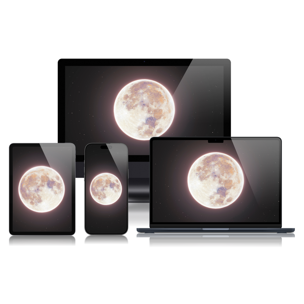 Full Pink Moon of April 12th 2025 Wallpaper Bundle