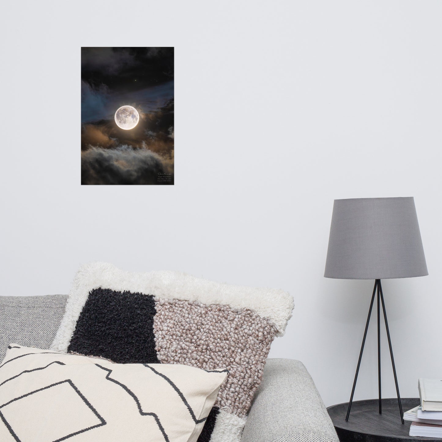 The Super Blue Moon of August 2023 (Composition with Saturn)