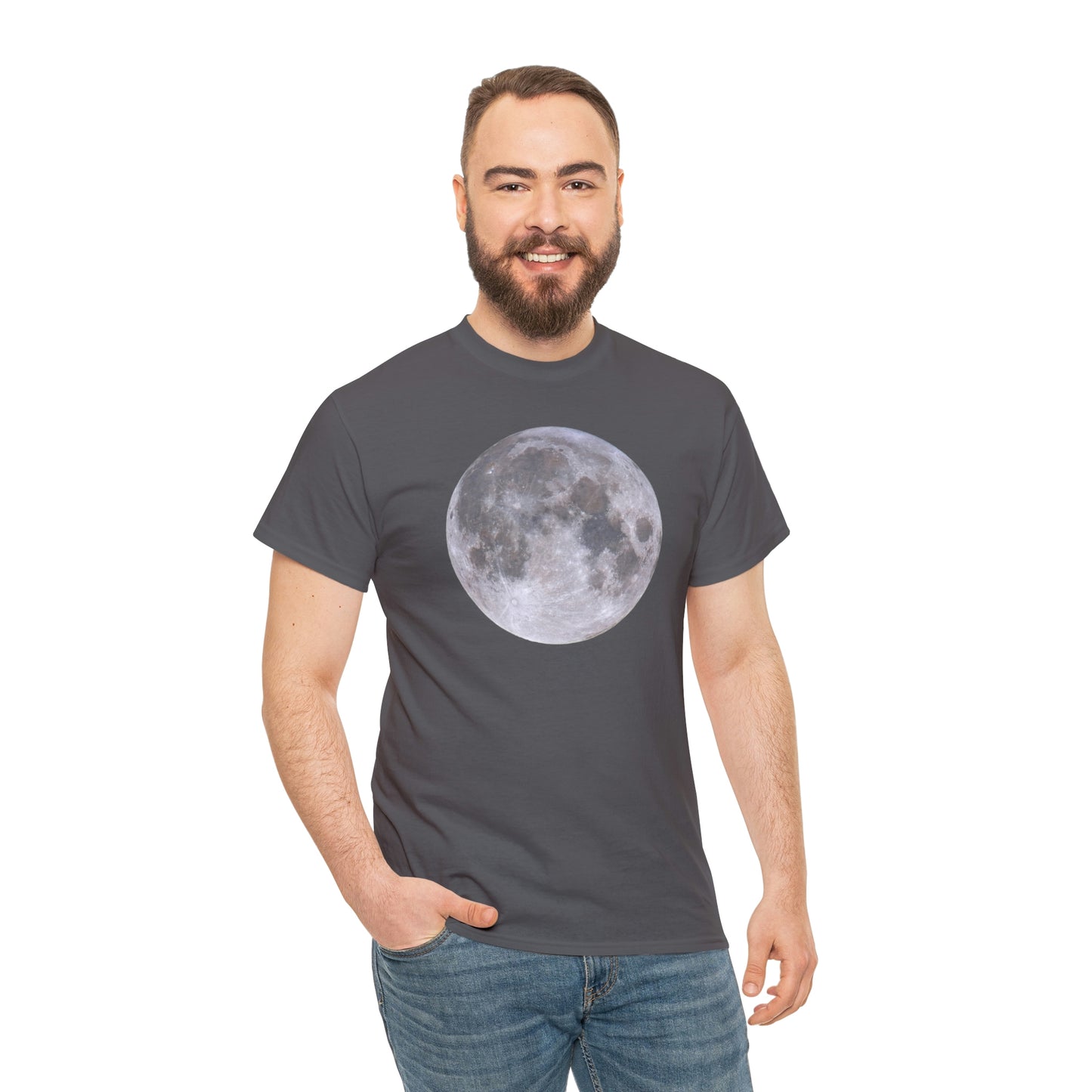 Full Moon Astronomy Tshirt - Telescope Back Design