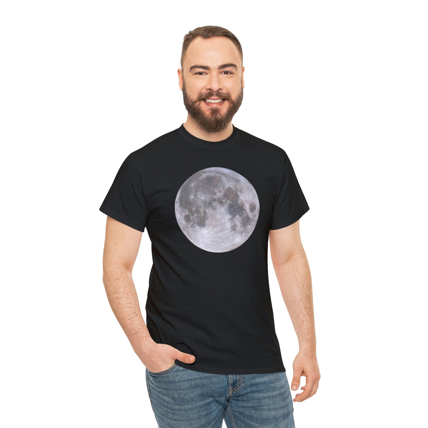 Full Moon Astronomy Tshirt - Telescope Back Design
