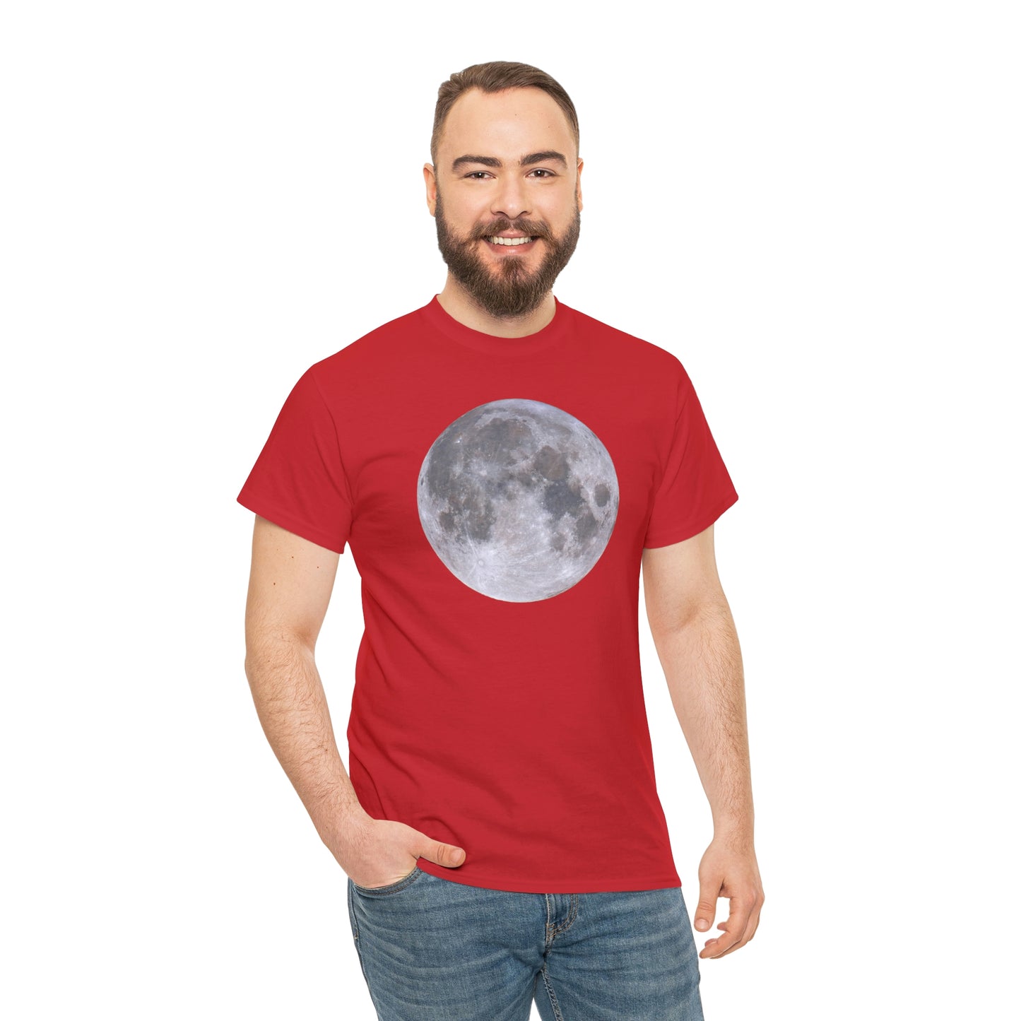 Full Moon Astronomy Tshirt - Telescope Back Design