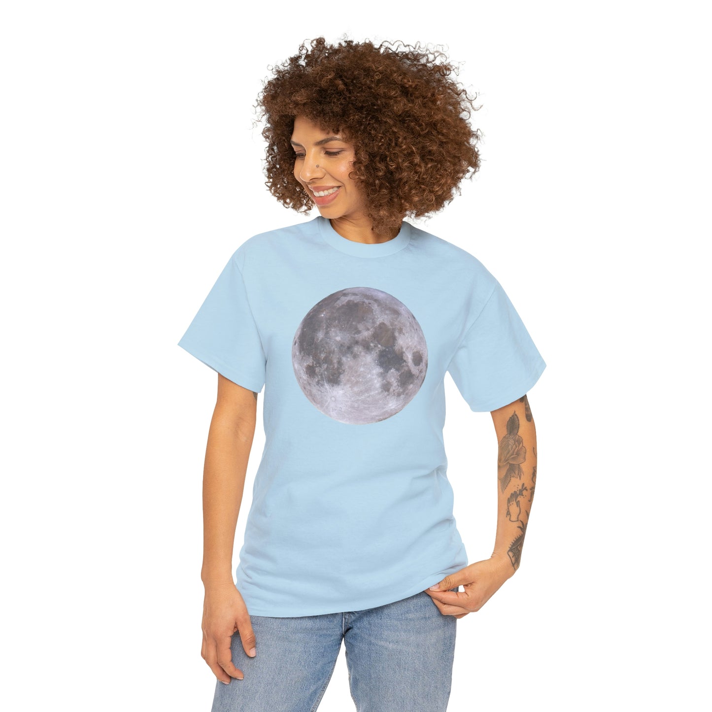 Full Moon Astronomy Tshirt - Telescope Back Design