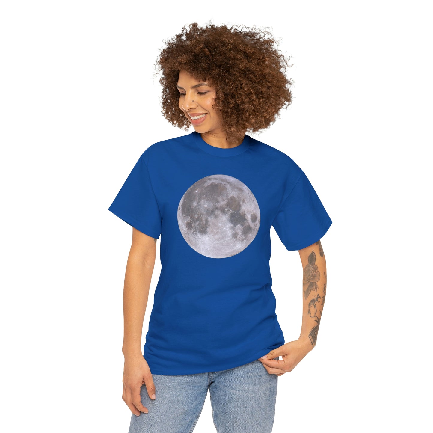 Full Moon Astronomy Tshirt - Telescope Back Design