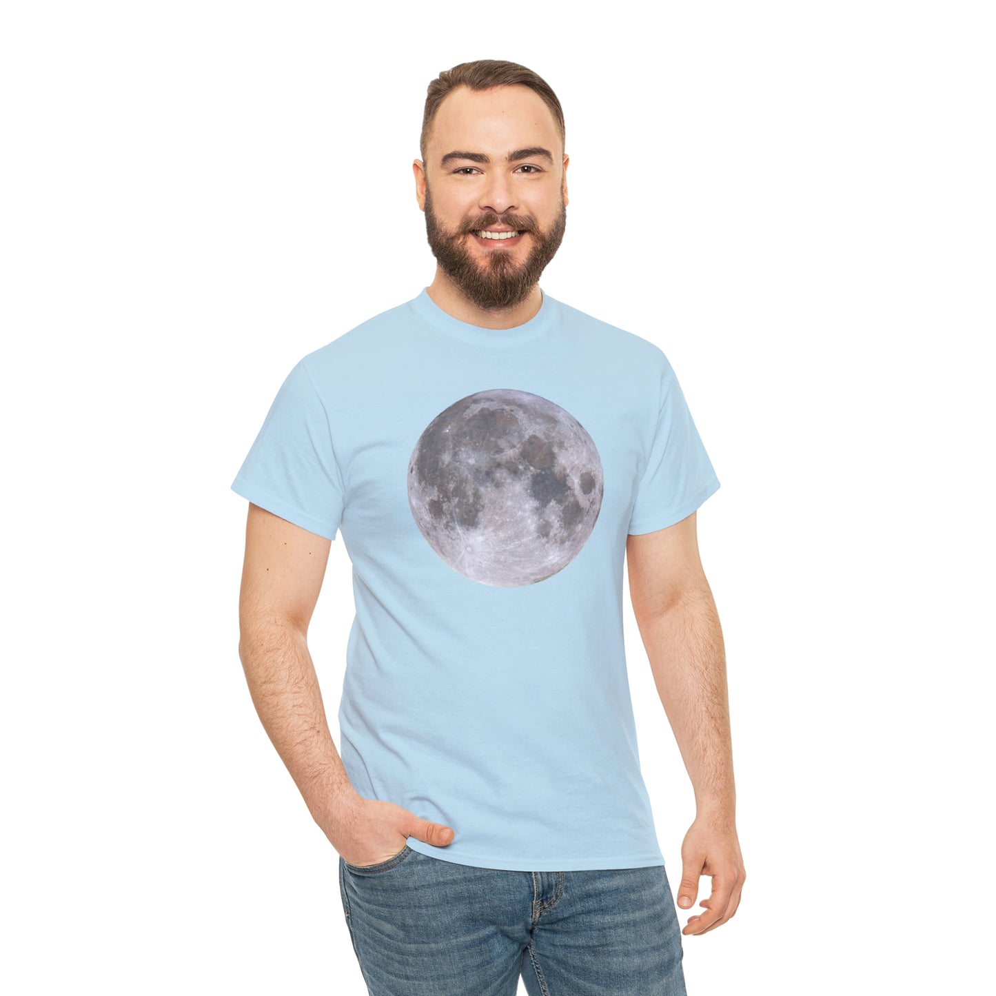Full Moon Astronomy Tshirt - Telescope Back Design