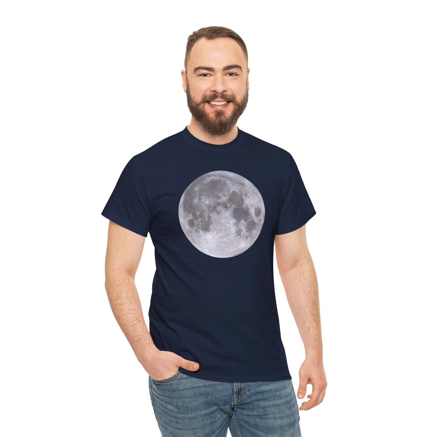 Full Moon Astronomy Tshirt - Telescope Back Design