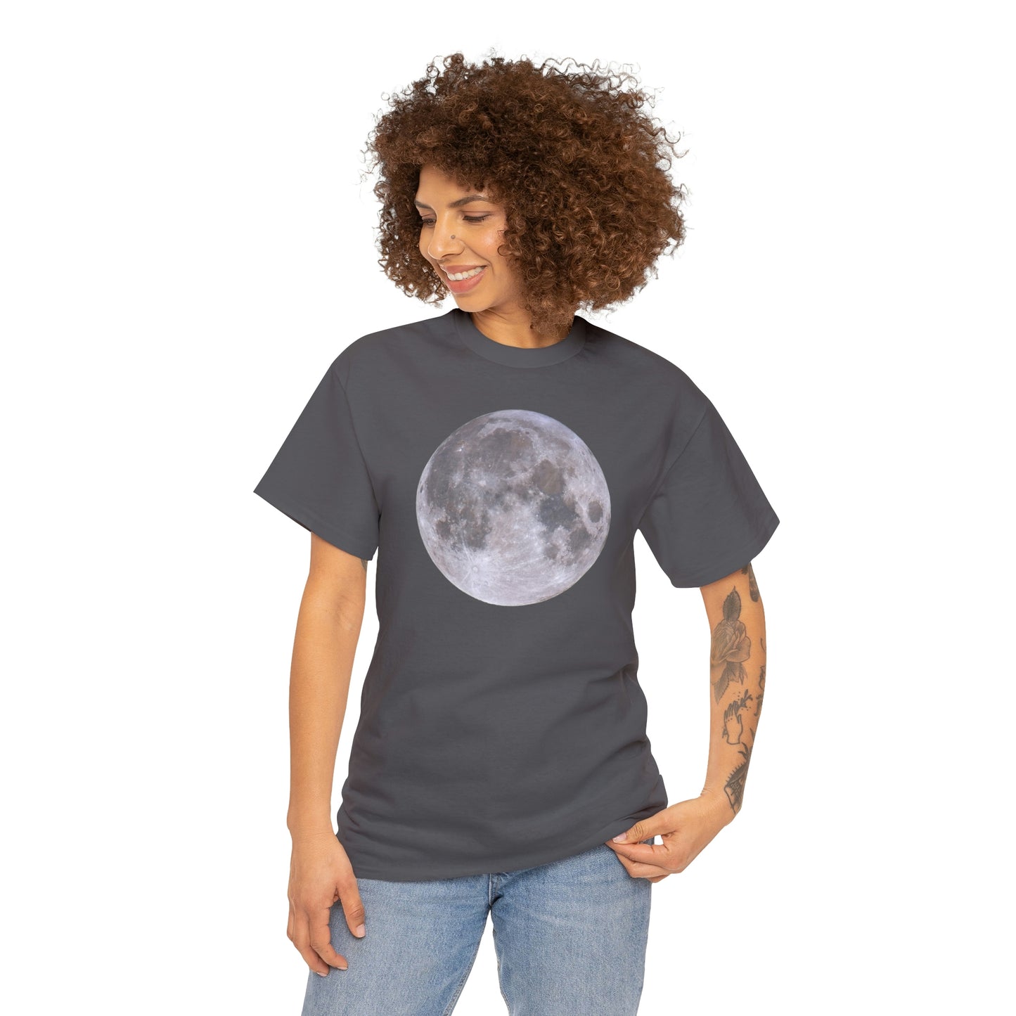 Full Moon Astronomy Tshirt - Telescope Back Design