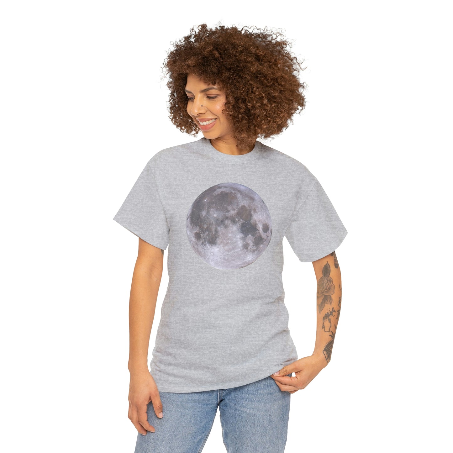 Full Moon Astronomy Tshirt - Telescope Back Design