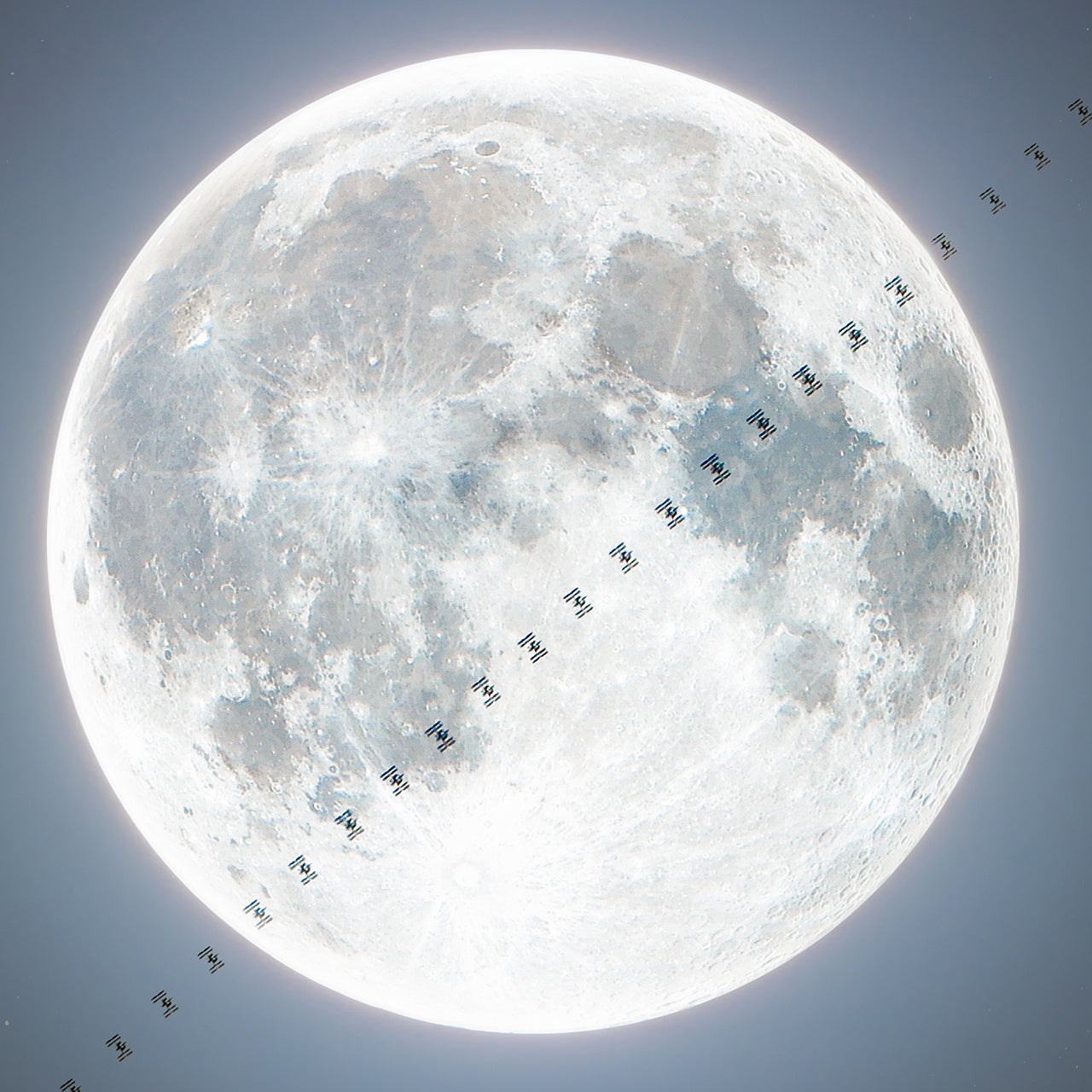 International Space Station Transiting in Front of the Moon Mobile Wallpaper