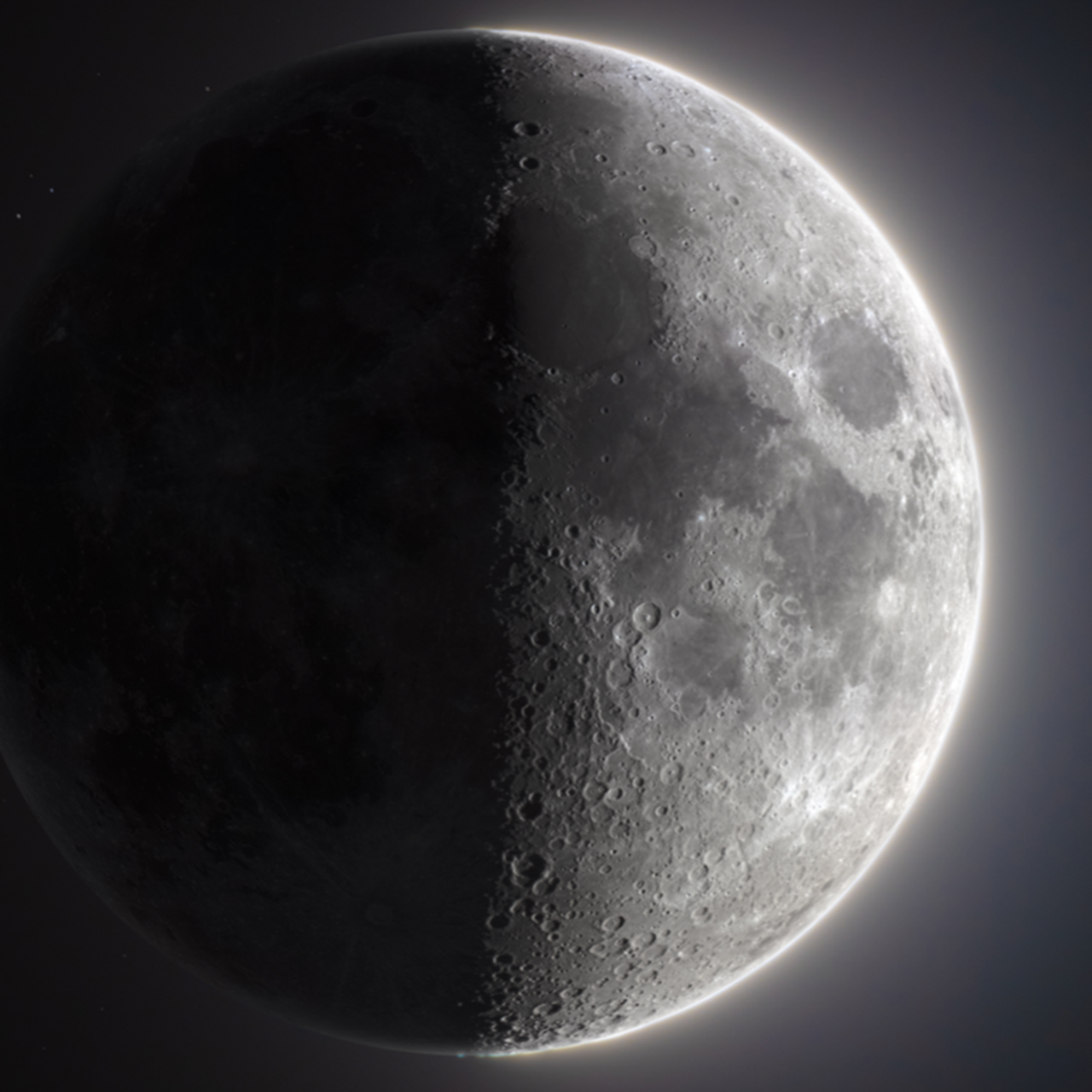 First Quarter Moon of February 26th 2023 Mobile Wallpaper