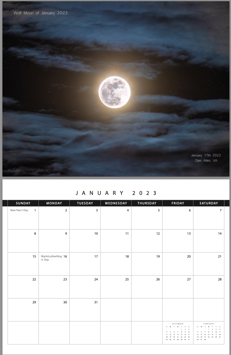The 12 Moons 2023 Calendar 🌕