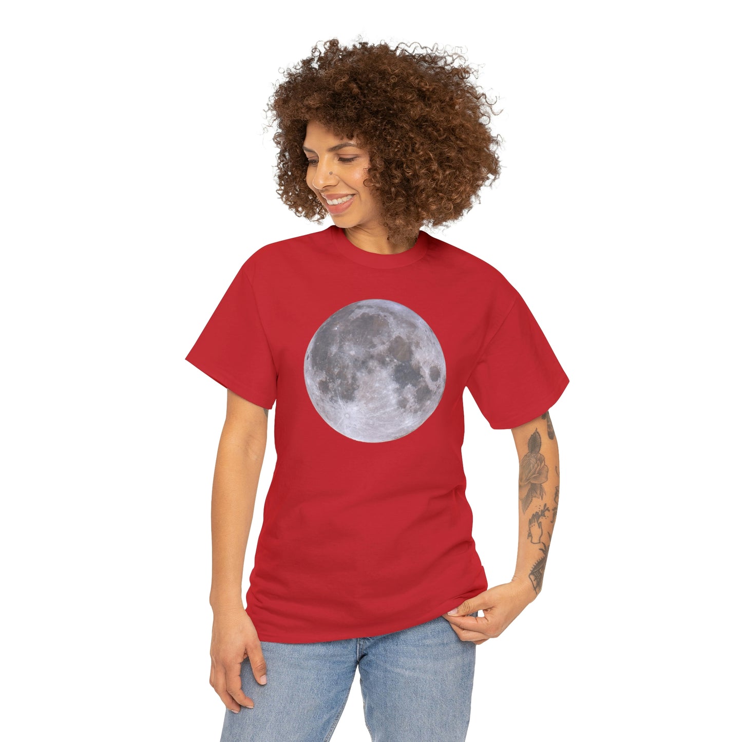 Full Moon Astronomy Tshirt - Telescope Back Design