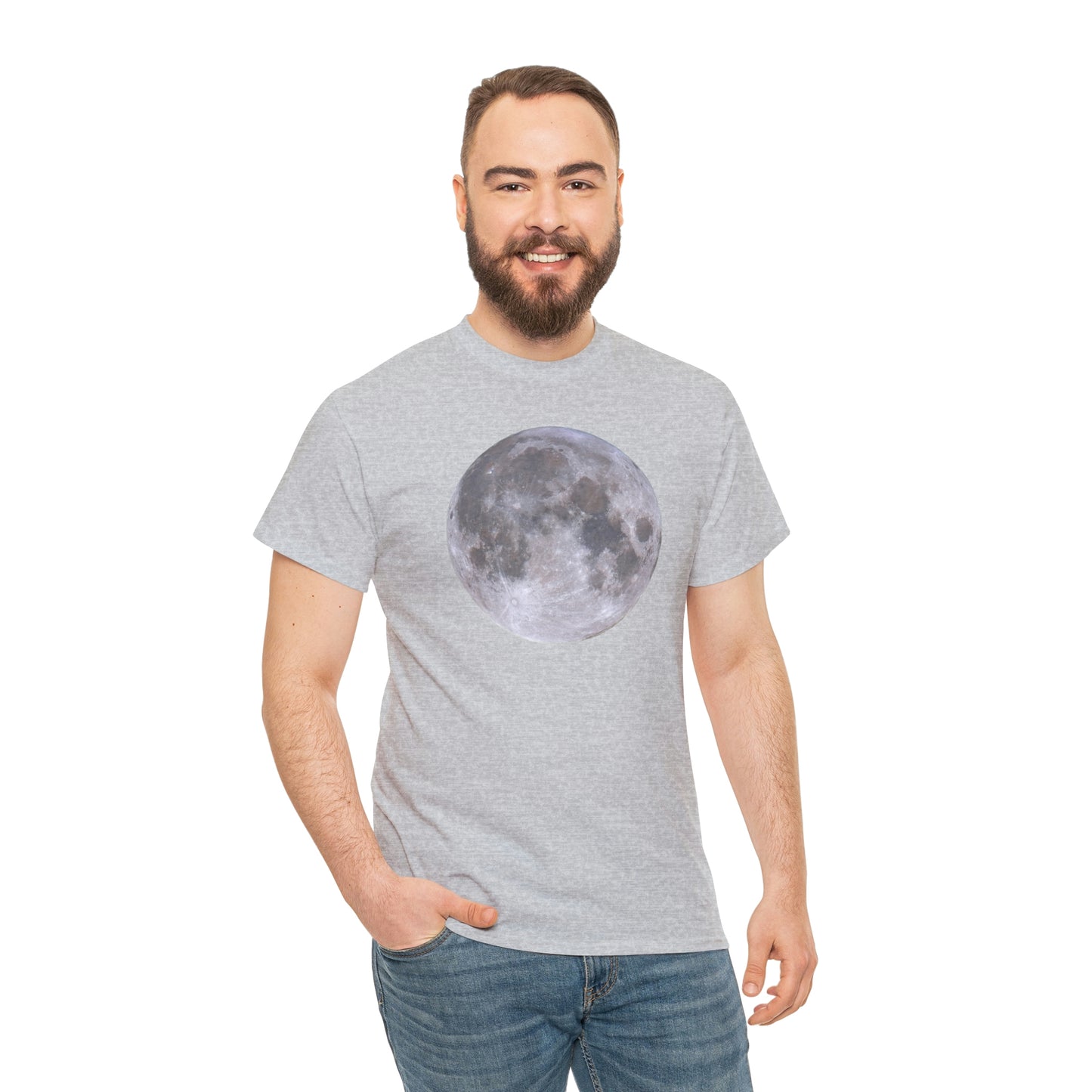 Full Moon Astronomy Tshirt - Telescope Back Design