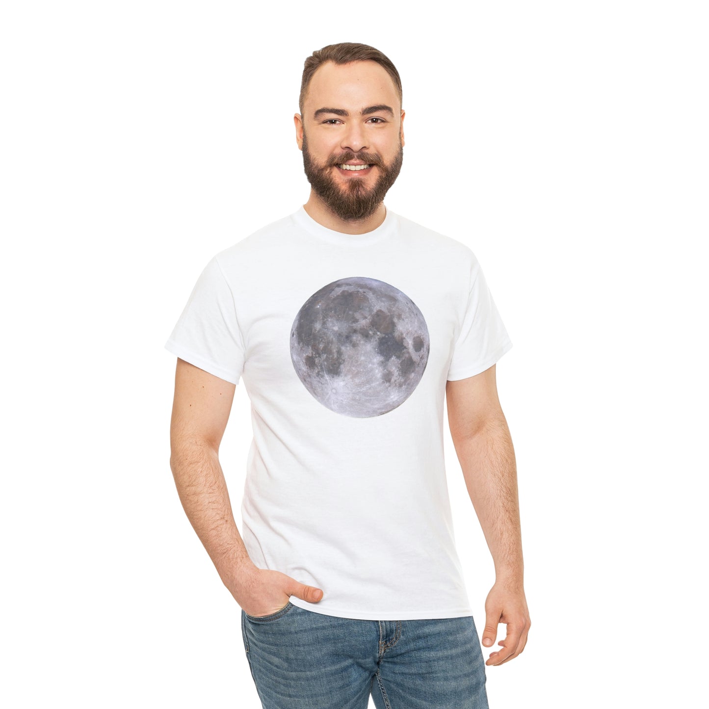 Full Moon Astronomy Tshirt - Telescope Back Design