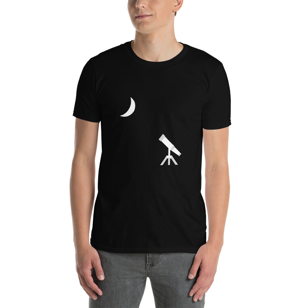 Telescope and Moon Unisex T-Shirt by Rami_astro (No Logo on Sleeve)