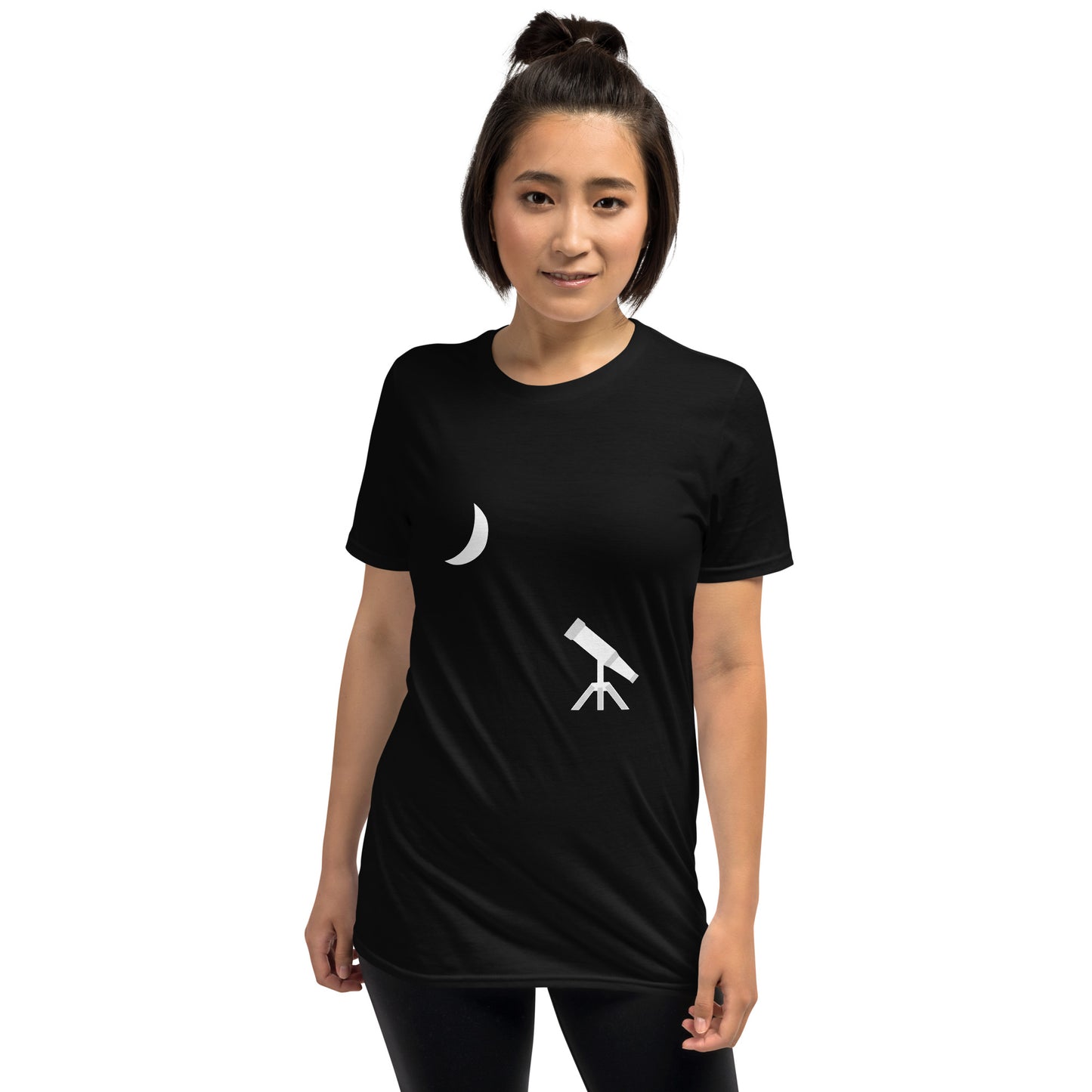 Telescope and Moon Unisex T-Shirt by Rami_astro (No Logo on Sleeve)