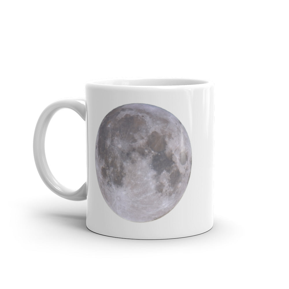 White glossy Full Moon mug