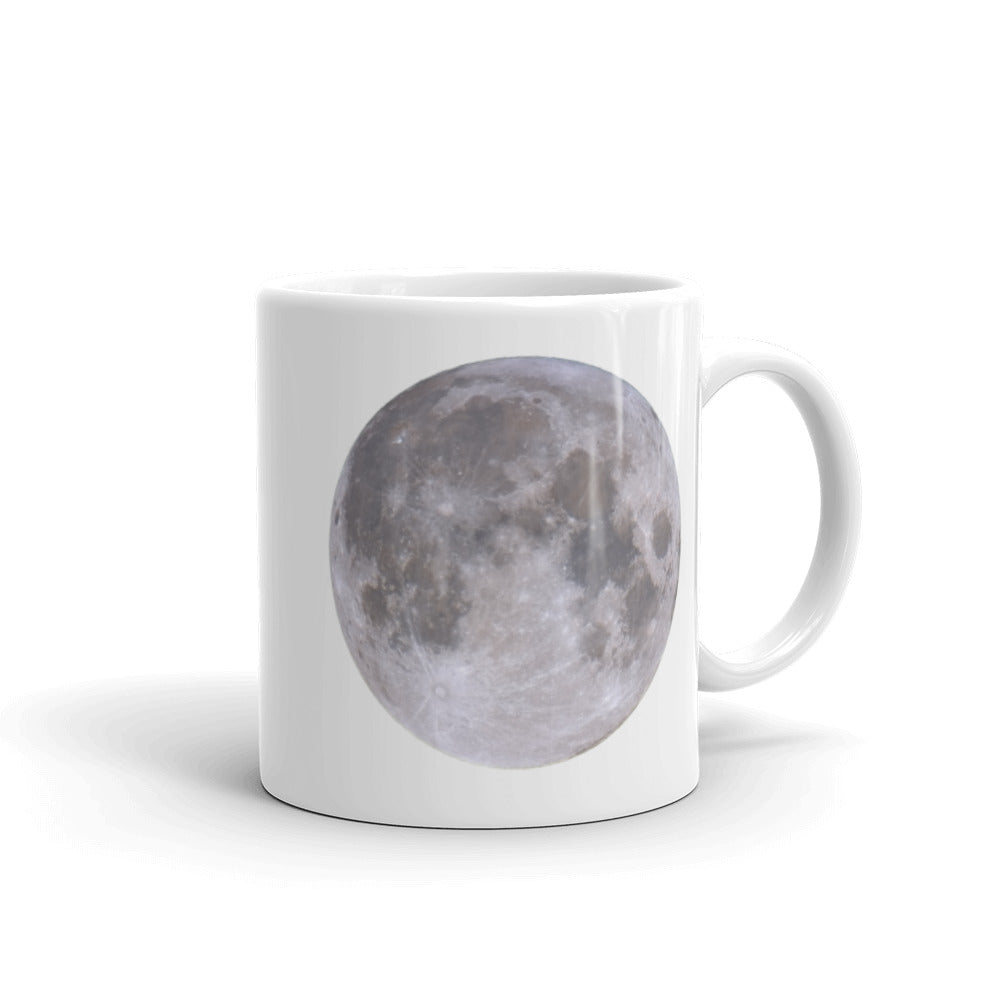 White glossy Full Moon mug