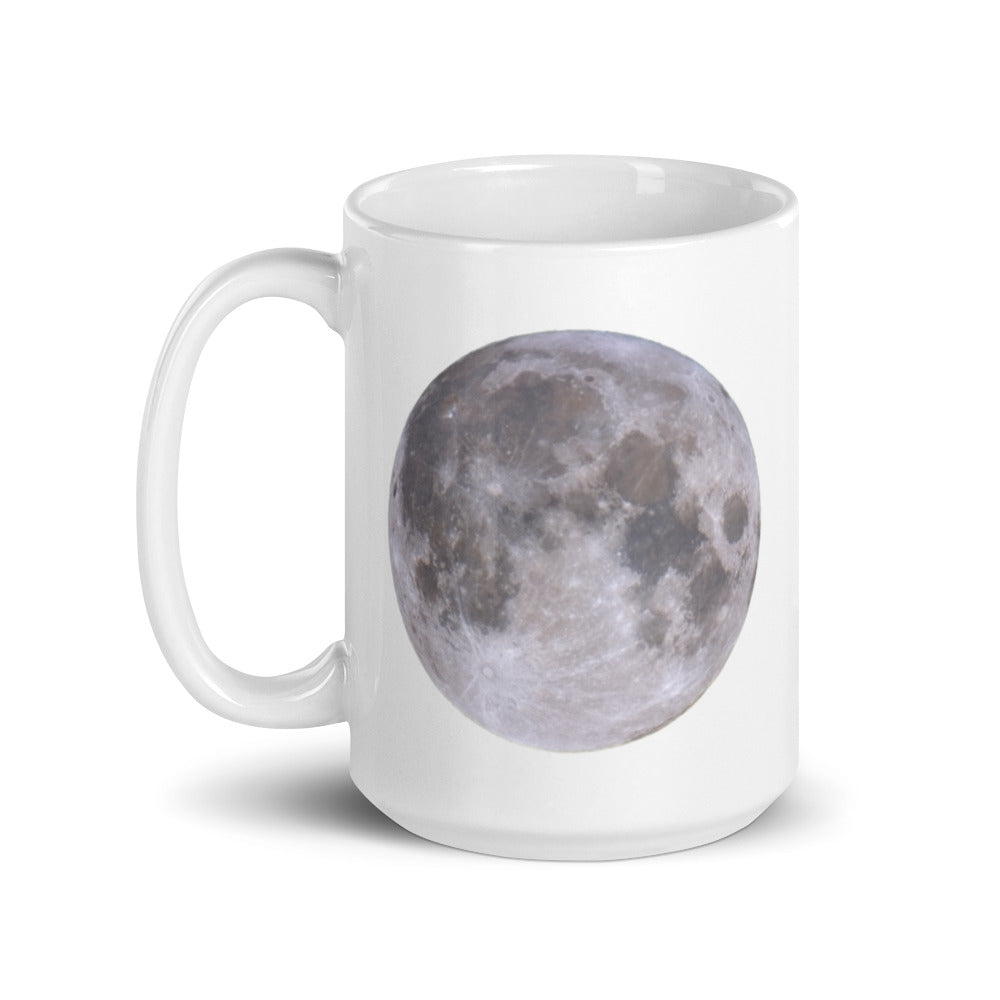 White glossy Full Moon mug