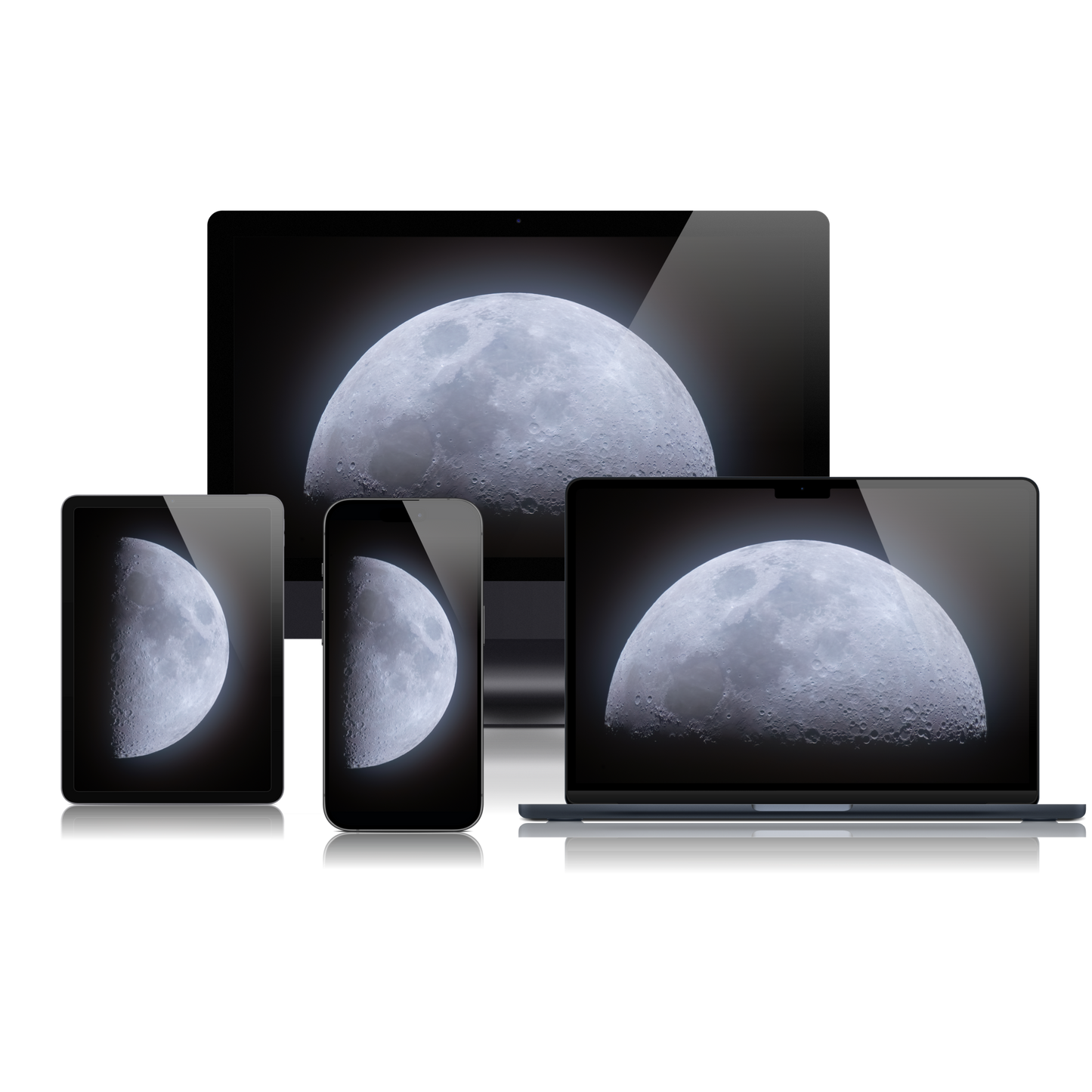 First Quarter Moon April 15th 2024 Wallpaper Bundle