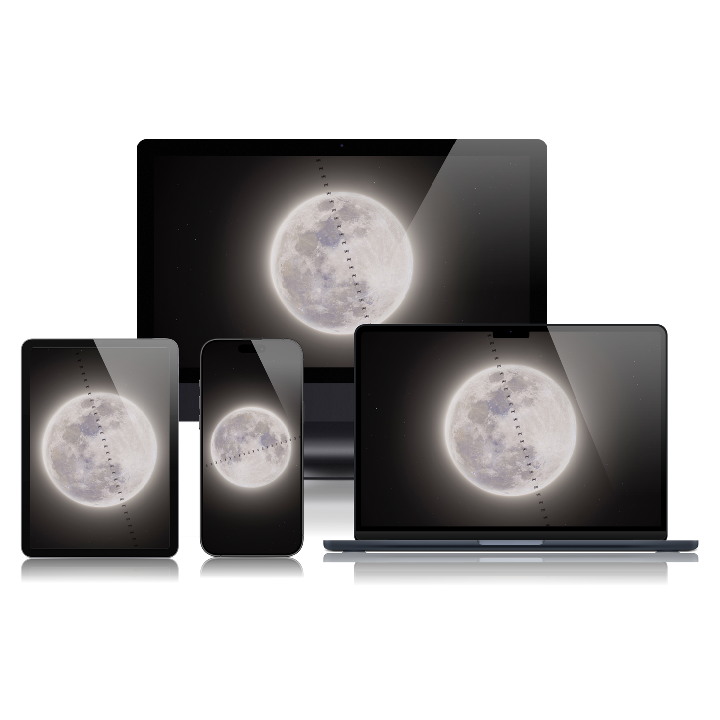 ISS Transits the Wolf Moon 2025 Edition Wallpaper Bundle