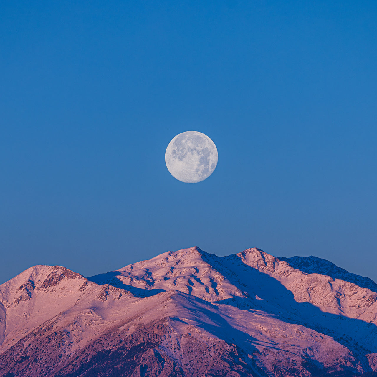 Full Cold Moon Over Bey Mountains Mobile Wallpaper