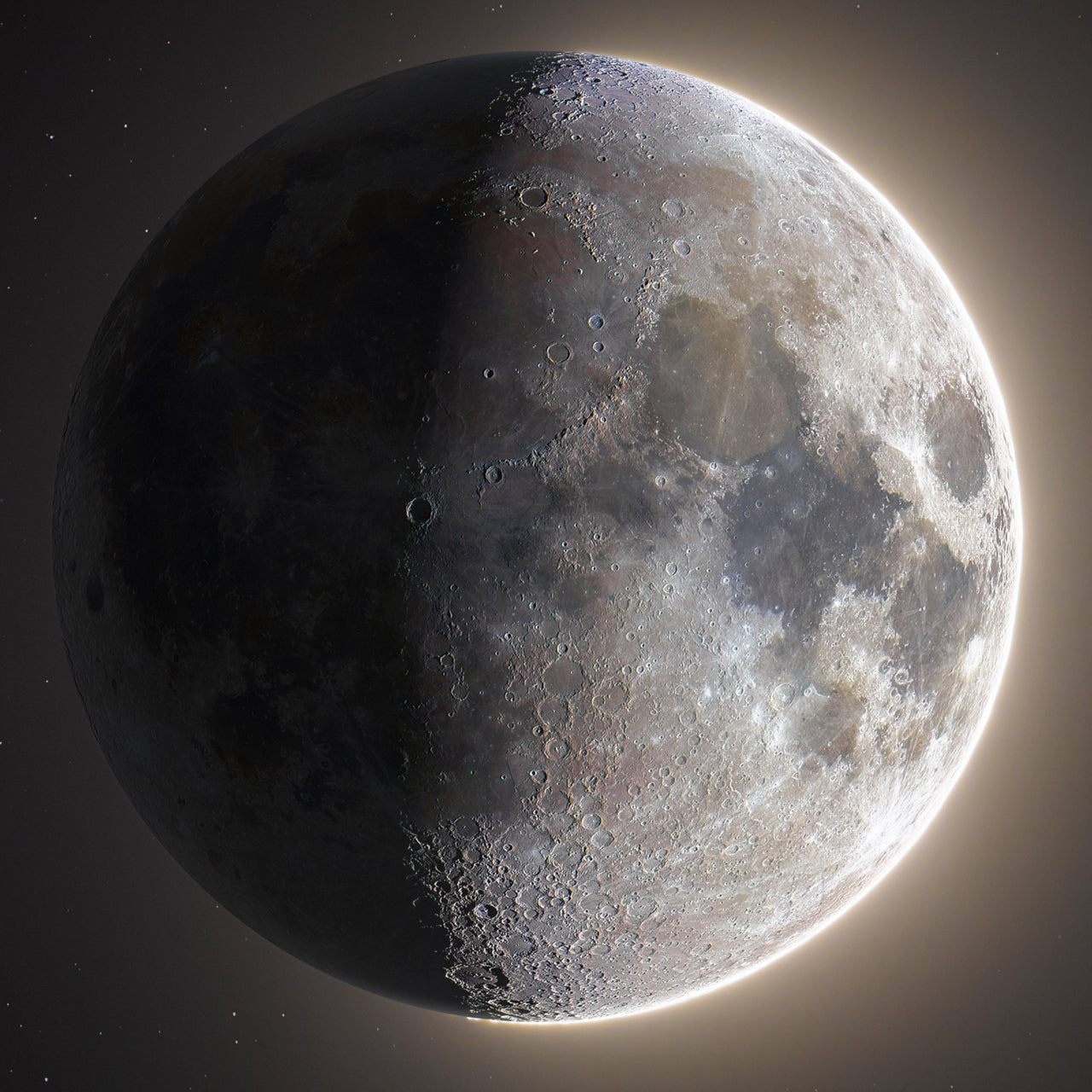 First Quarter Moon of September 23rd 2023 PC Wallpaper