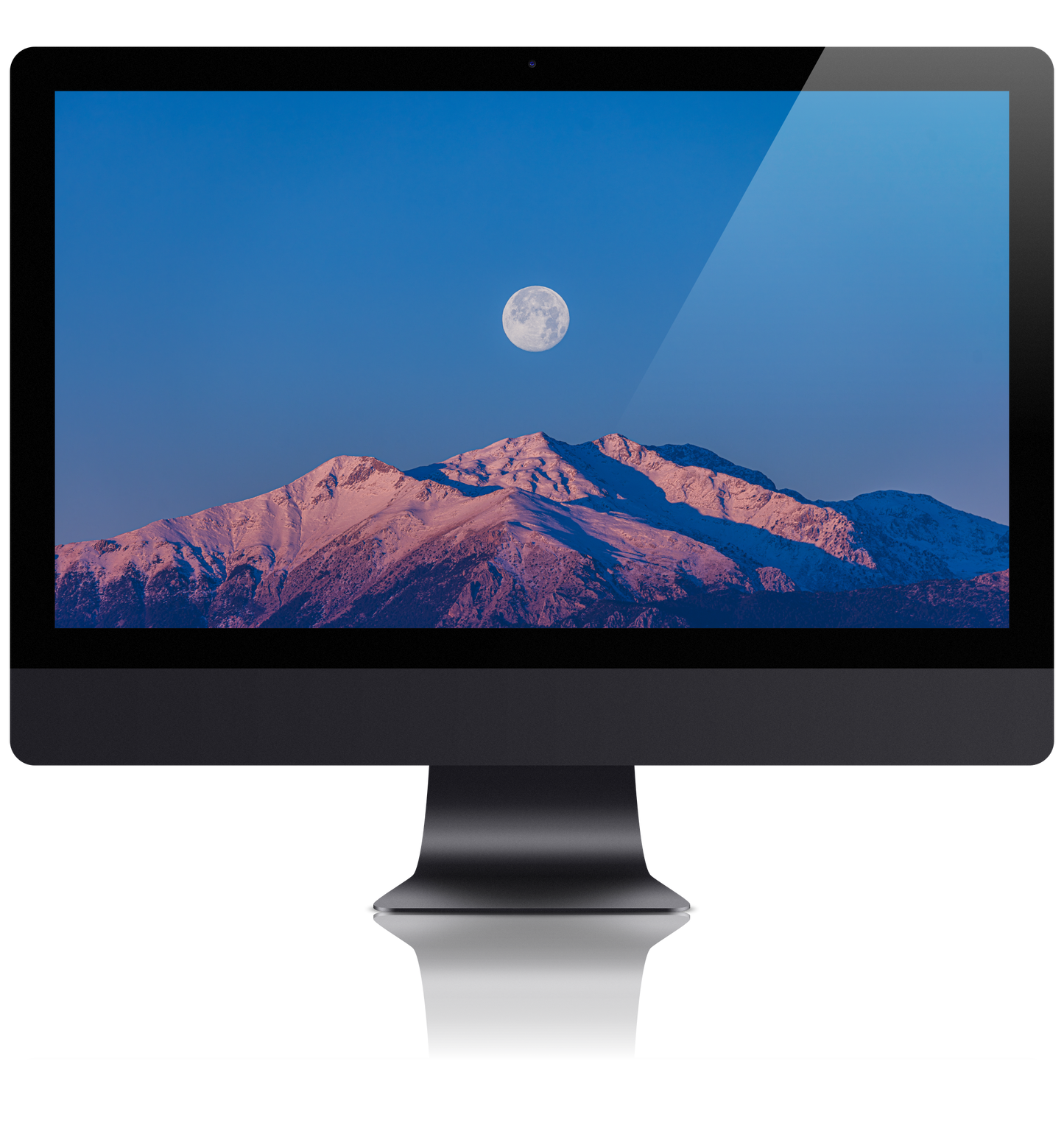 Full Cold Moon Over Bey Mountains Wallpaper Bundle