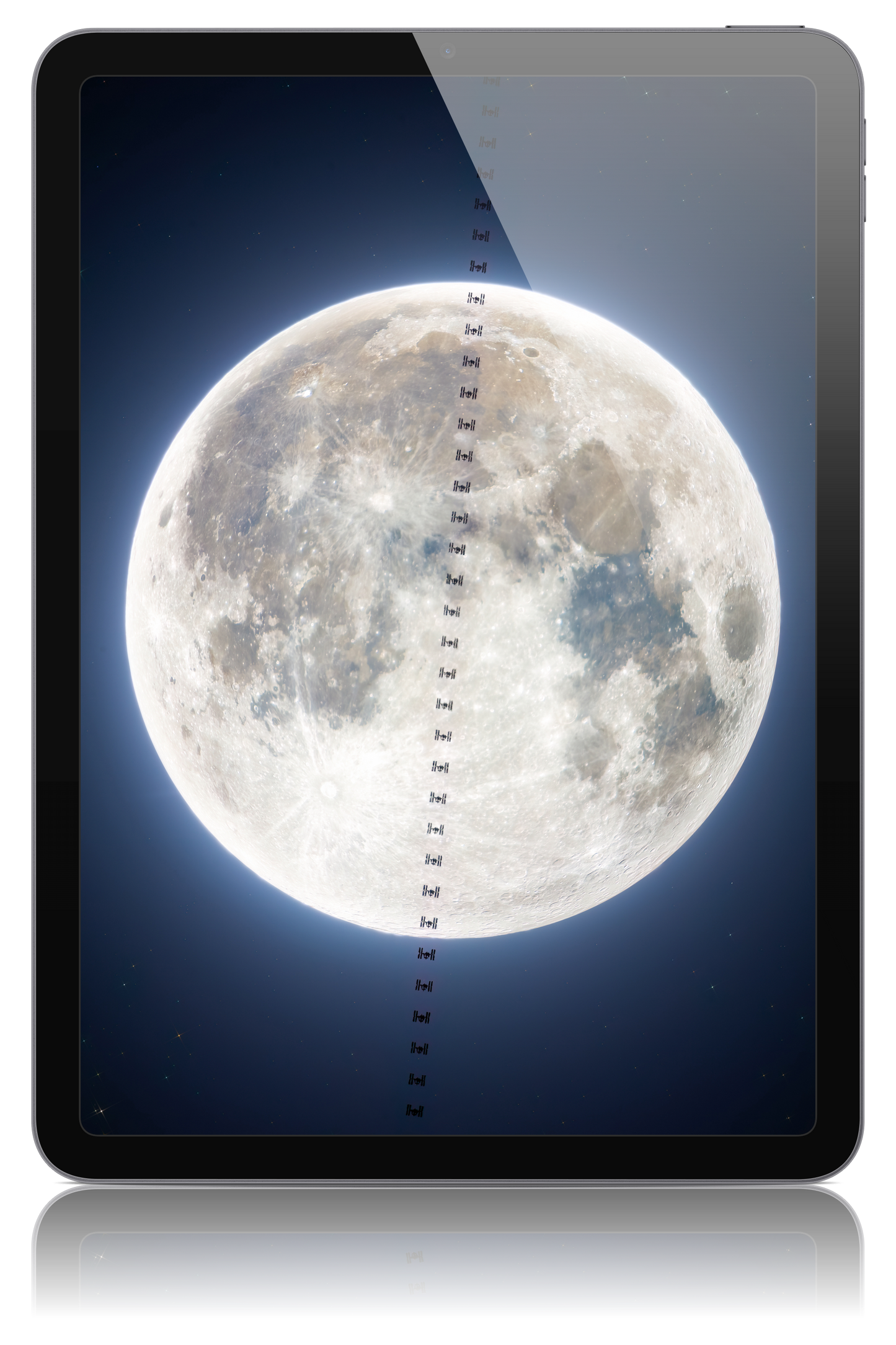 ISS Meets Snow Moon February 25th 2024 Wallpaper Bundle