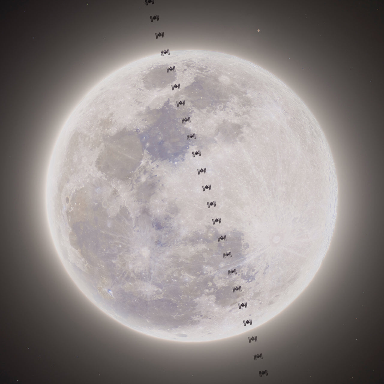 ISS Transits the Wolf Moon 2025 Edition Wallpaper Bundle