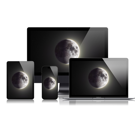 First Quarter Moon of February 28th 2023 Wallpaper Bundle