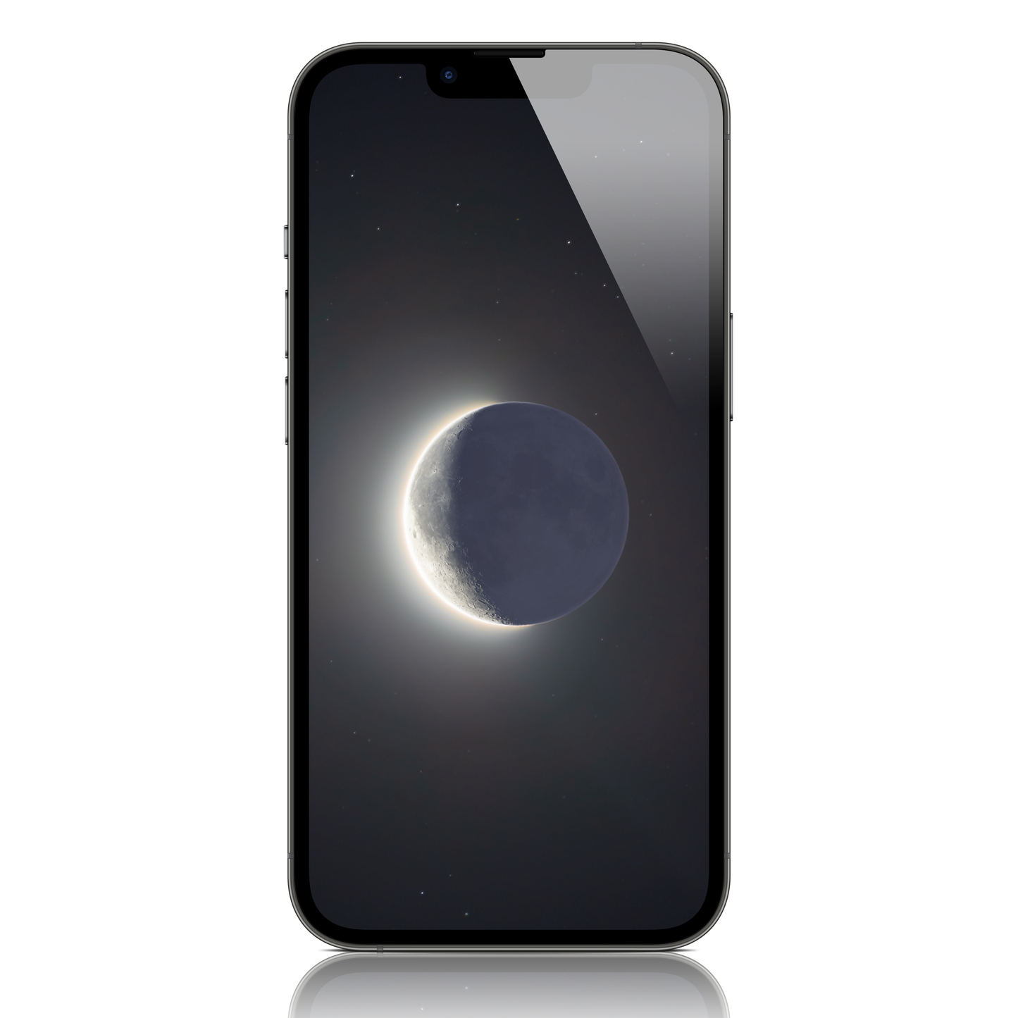 Waning Crescent Moon at Dawn Mobile Wallpaper