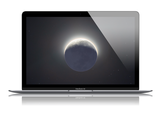 Waning Crescent Moon at Dawn PC Wallpaper