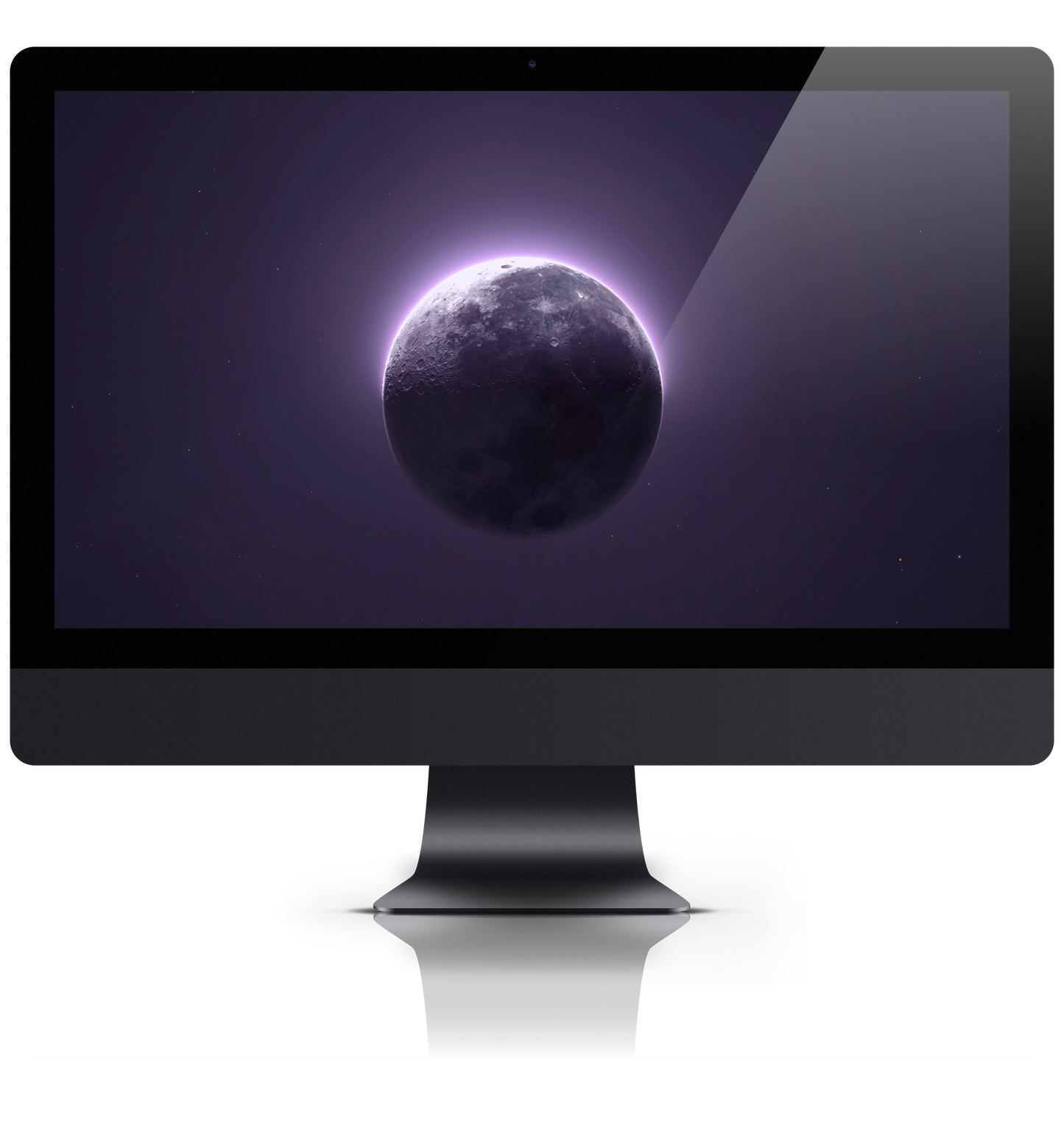 Waning Crescent Moon of September 18th in Purple Chrome PC Wallpaper