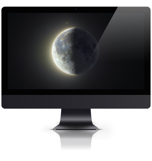 Moon and V Vir Star 5K PC Wallpaper