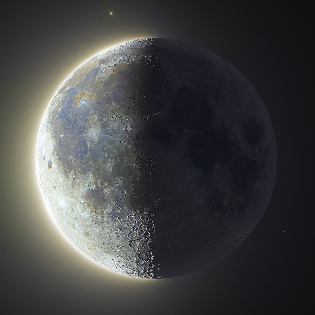 Moon and V Vir Star 5K PC Wallpaper