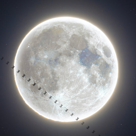 ISS Meets Wolf Moon (January 5th 2023) PC Wallpaper