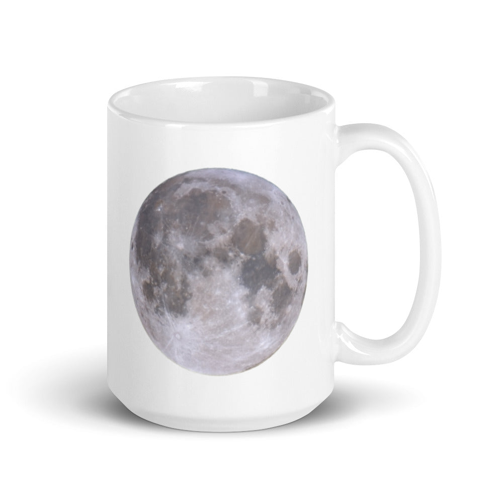 White glossy Full Moon mug